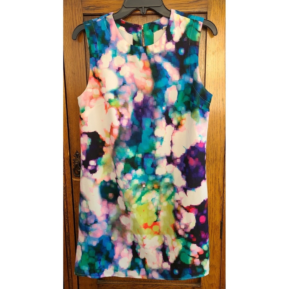 Clove Nordstrom Sleeveless Sheath Mini Dress  Size 6 Multi Print Abstract Floral